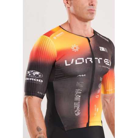 ZEROD TTSuit RACER Vortex Solar - Trifonction Triathlon Homme manches courtes | Planetecycle