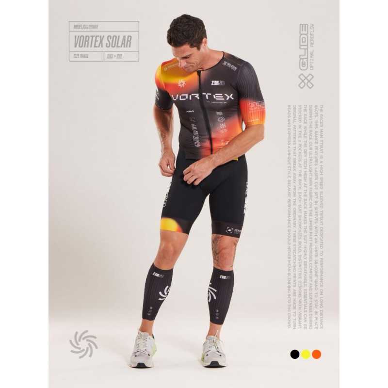 ZEROD TTSuit RACER Vortex Solar - Trifonction Triathlon Homme manches courtes | Planetecycle