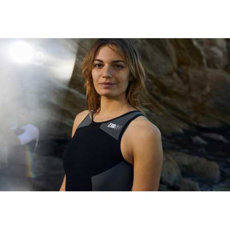 ZEROD ELITE Femme BLACK SERIES - Trifonction Triathlon Femme sans manches | Planetecycle