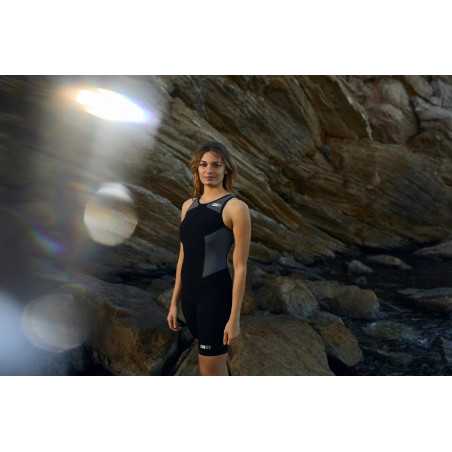ZEROD ELITE Femme BLACK SERIES - Trifonction Triathlon Femme sans manches | Planetecycle