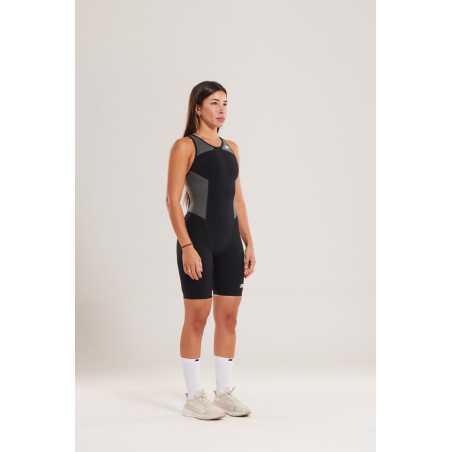 ZEROD ELITE Femme BLACK SERIES - Trifonction Triathlon Femme sans manches | Planetecycle