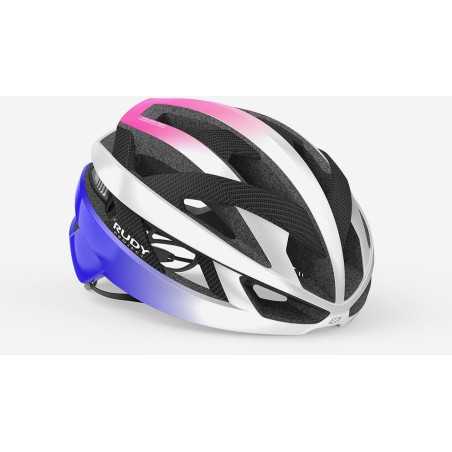 RUDY PROJECT REBEL CARBON PEARL METAL - PINK - CYBER BLUE SHINY - Casque Route | Planetecycle RUDY PROJECT REBEL CARBON PEARL METAL - PINK - CYBER BLUE SHINY - Casque Route | Planetecycle