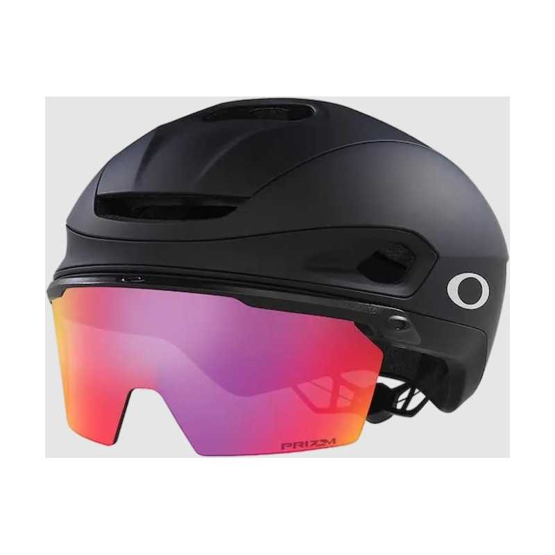 OAKLEY ARO7 ROAD MIPS I.C.E Black Gloss ICE avec visière Prizm Red - Casque Route | Planetecycle