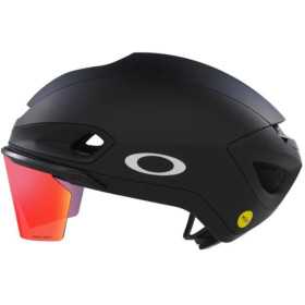 OAKLEY ARO7 ROAD MIPS I.C.E Black Gloss ICE avec visière Prizm Red - Casque Route
