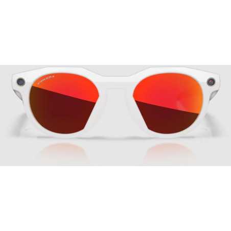 OAKLEY META HSTN AI Warm Grey avec verres Prizm Rubis - Lunettes solaires connectées avec Caméra et écouteurs intégrés | Planetecycle