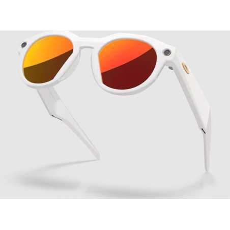 OAKLEY META HSTN AI Warm Grey avec verres Prizm Rubis - Lunettes solaires connectées avec Caméra et écouteurs intégrés | Planetecycle