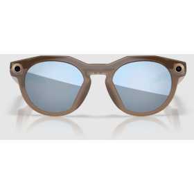 OAKLEY META HSTN AI Marron Smoke avec Verres polariés Prizm Deep Water Polarized - Lunettes solaires connectées IA 