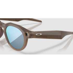 OAKLEY META HSTN AI Marron Smoke avec Verres polariés Prizm Deep Water Polarized - Lunettes solaires connectées IA 