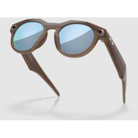 OAKLEY META HSTN AI Marron Smoke avec Verres polariés Prizm Deep Water Polarized - Lunettes solaires connectées IA 