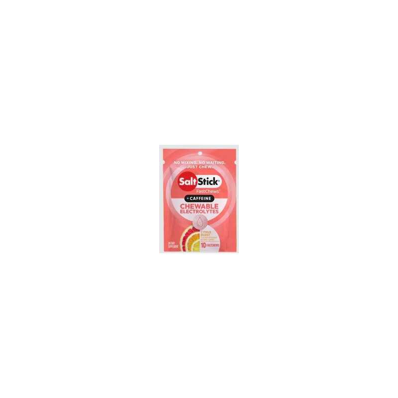 Pastilles electrolyte à croquer SALTSTICK Fastchew - Saveur Citrus Burst + CAFEINE - 10 pastilles | Planetecycle