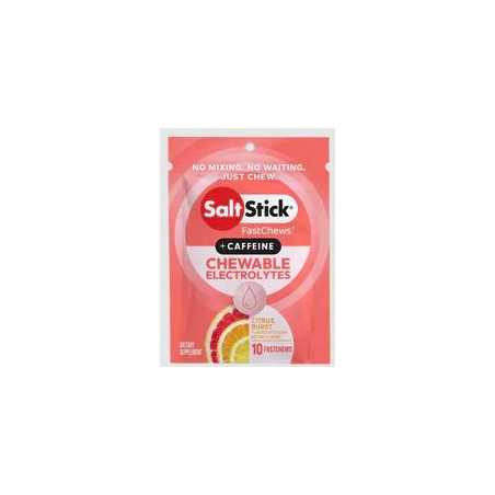 Pastilles electrolyte à croquer SALTSTICK Fastchew - Saveur Citrus Burst + CAFEINE - 10 pastilles | Planetecycle Pastilles electrolyte à croquer SALTSTICK Fastchew - Saveur Citrus Burst + CAFEINE - 10 pastilles | Planetecycle