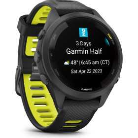 GARMIN Forerunner 265S 42mm noire avec bracelet en silicone noir/jaune - Montre GPS Running