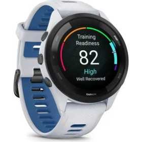 GARMIN Forerunner 265 46mm blanche avec bracelet en silicone blanc/bleu - Montre GPS Running 