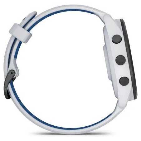 GARMIN Forerunner 265 46mm blanche avec bracelet en silicone blanc/bleu - Montre GPS Running | Planetecycle