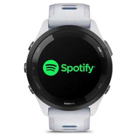 GARMIN Forerunner 265 46mm blanche avec bracelet en silicone blanc/bleu - Montre GPS Running | Planetecycle