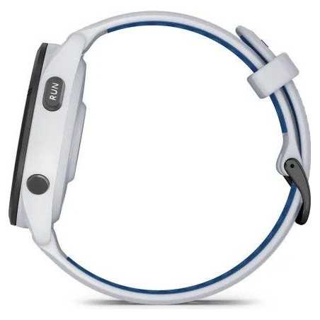 GARMIN Forerunner 265 46mm blanche avec bracelet en silicone blanc/bleu - Montre GPS Running | Planetecycle