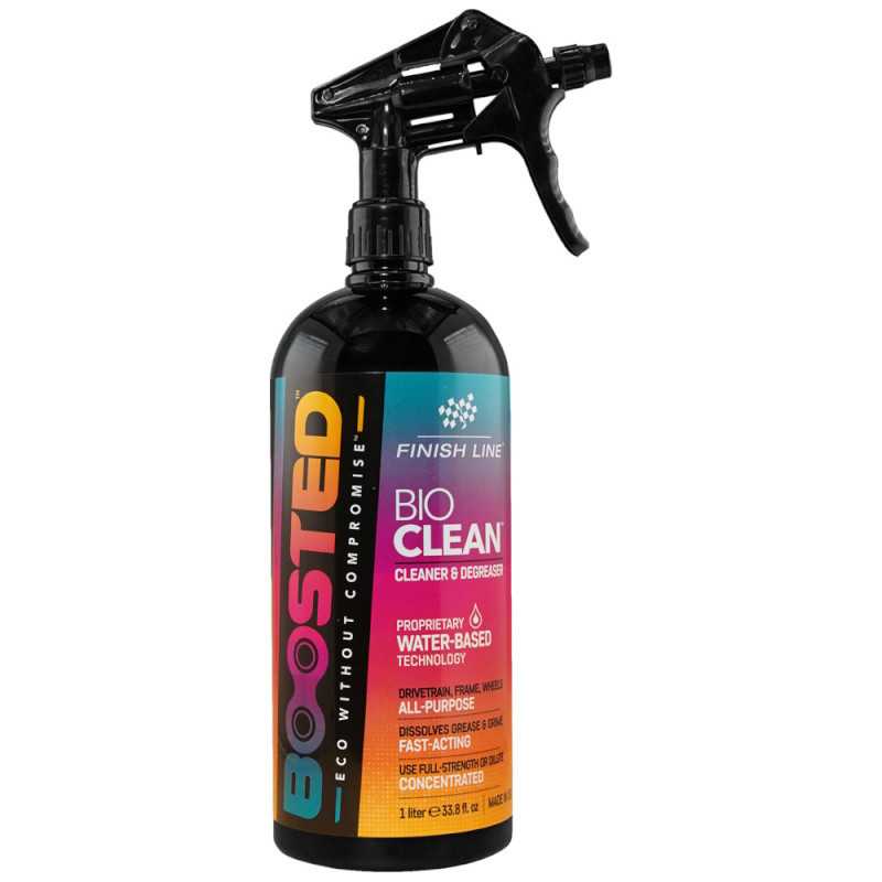 FINISH LINE Dégraissant/Nettoyant - BOOSTED™ BIO CLEAN à base d’eau - Spray 1l | Planetecycle