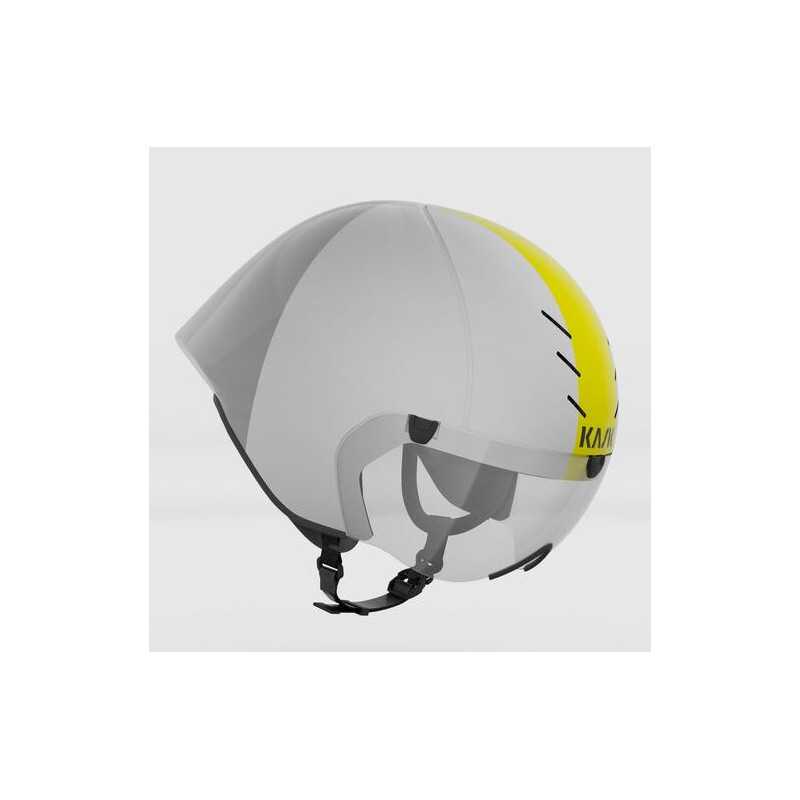Casque KASK MISTRAL WHITE SILVER - Casque Aéro Triathlon & Contre-la-montre avec Visière | Planetecycle