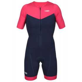 MAKO Team Set-In Hot Pink Navy - Trifonction Femme Triathlon Manches Courtes
