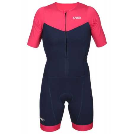 MAKO Team Set-In Hot Pink Navy - Trifonction Femme Triathlon Manches Courtes | Planetecycle