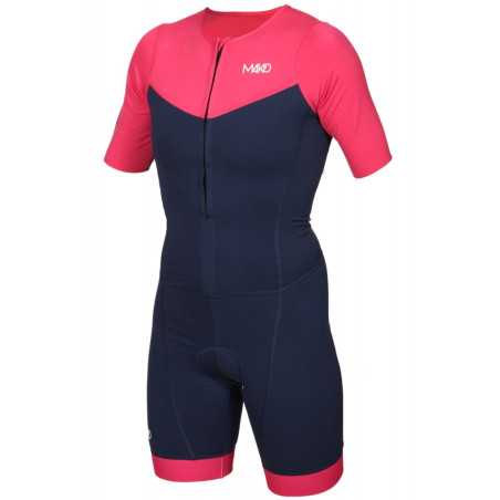 MAKO Team Set-In Hot Pink Navy - Trifonction Femme Triathlon Manches Courtes | Planetecycle