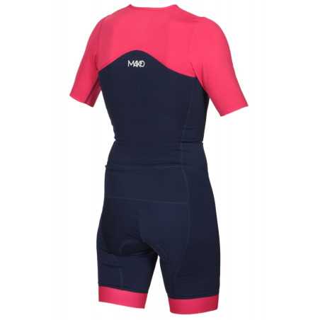 MAKO Team Set-In Hot Pink Navy - Trifonction Femme Triathlon Manches Courtes | Planetecycle