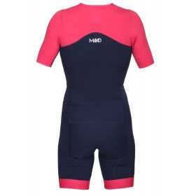 MAKO Team Set-In Hot Pink Navy - Trifonction Femme Triathlon Manches Courtes