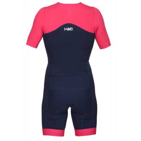 MAKO Team Set-In Hot Pink Navy - Trifonction Femme Triathlon Manches Courtes | Planetecycle