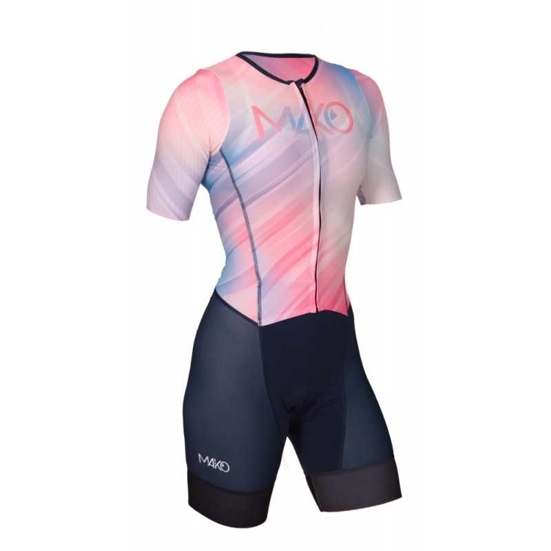 MAKO Pro Set-IN Fade Out Pink Blue - Trifonction Femme Triathlon Manches Courtes | Planetecycle