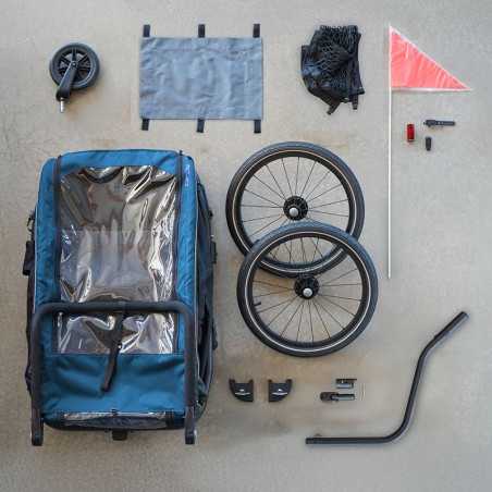 XLC BS-K01 REMORQUE ENFANT DUO T 20" BLEU | Planetecycle